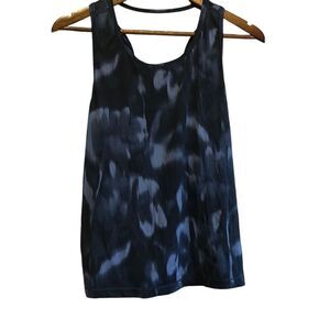 Member's Mark Zen Tank Top XL Black‎ Blue Abstract Sleeveless Athletic Workout